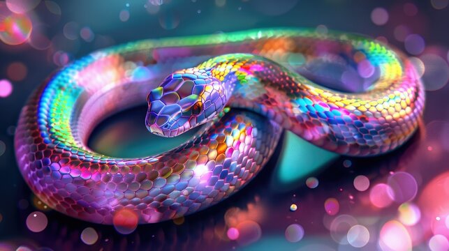 Colorful, shiny snake