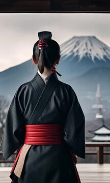 Samurai woman with a katana.