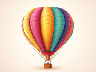 Fototapeta premium Illustration of a Hot Air Balloon with Colorful Panels