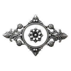 Ornate Decorative Frame with Floral and Leaf Motifs in Silver Tone