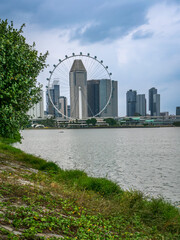 Vue générale de la baie de Singapour