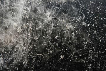 A serene black and white image of a frozen lake on a cold winter day