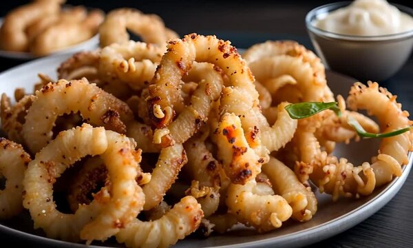 Fried squid dish.