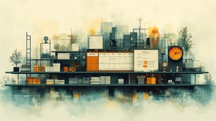 Obraz premium Elegant imagery of JustInTime Inventory System with sophisticated design