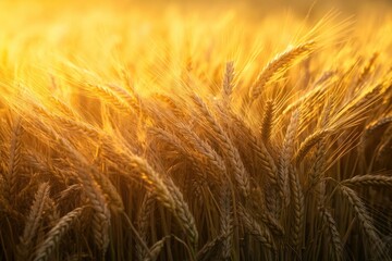 A close-up view of a mature wheat crop