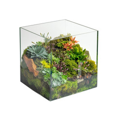 Glass Terrarium with Succulents and Moss