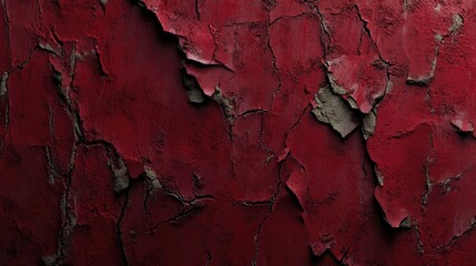 A close-up shot of peeling red paint on a wall, perfect for representing decay or neglect