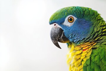 Obraz premium Amazon Parrot - Beautiful Blue Fronted Avian Bird in Closeup with Vibrant Colours