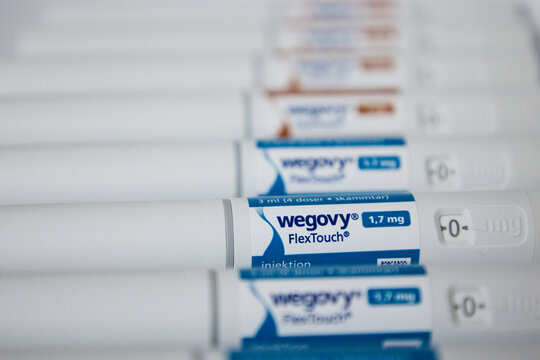 Wegovy injection pens in long line