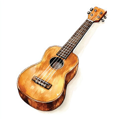 Fototapeta premium Ukulele watercolor clipart illustration