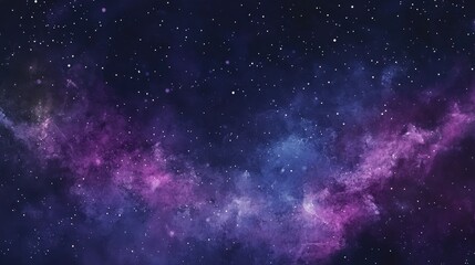 Obraz premium Watercolor Night Sky. A Cosmic Galaxy Universe with Vibrant Violet Stars