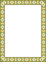 Vector colored square classic renaissance ornament. Rectangle, european border, revival style frame