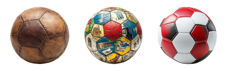 Obraz premium Isolated Soccer Balls on Transparent Background