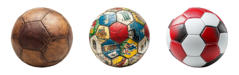 Isolated Soccer Balls on Transparent Background