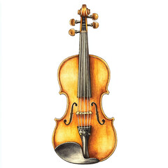 Fototapeta premium Violin watercolor clipart illustration
