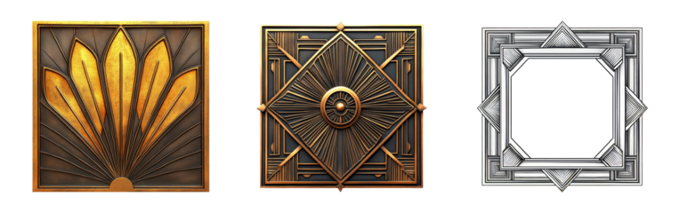 Decorative Elements with Isolated Transparent Background