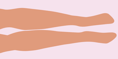 Flat vector illustration of legs lying on the floor in parallel.