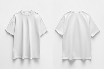 White Oversize T-shirt Front and Back for Mockup
