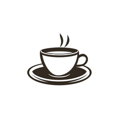 Obraz premium A modern coffee cup icon design featuring steam rising from the beverage, perfect for beverage-related graphics and branding needs, Coffee icon isolated on transparent background
