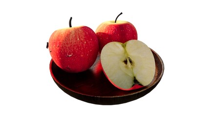 red apple on white