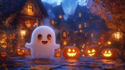 Trick or Treat! A cute ghost invites you to the spookiest Halloween party of the year!