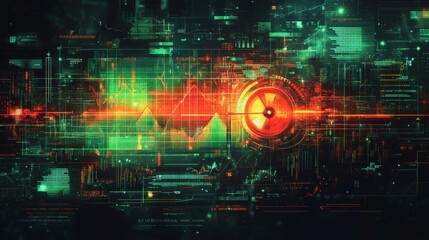 Obraz premium Sophisticated Risk Assessment Heat Map Stock Illustration in Green Red Yellow