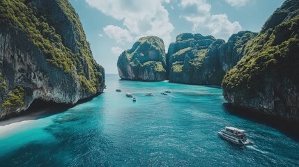 Obraz premium Phi Phi Island Paradise: Stunning View of Loh Samah Bay in Thailand