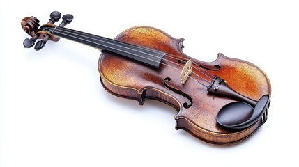 Fototapeta premium Violin On White. Classic musical instrument isolated on white background