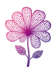 Fototapeta premium Stylized Flower Illustration with Gradients and Intricate Patterns