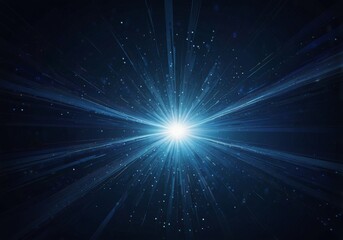 Fototapeta premium Abstract space background, blue magic background with sparks and flares