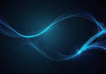 Abstract space background, blue magic background with sparks and flares