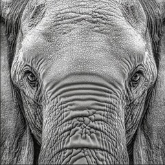 Close-up of a majestic gray elephant showcasing intricate skin textures and expressive eyes.