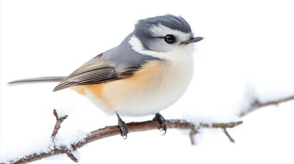 Bird titmouse isolated on white. Bird tomtit