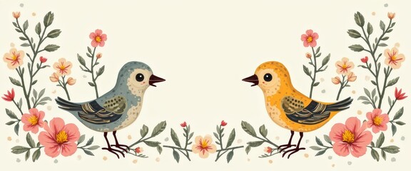 ornate folk bird illustration