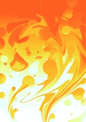 abstract orange background with flowers