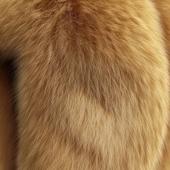 Close-up of soft, golden fur, showcasing a rich texture and warm hues.