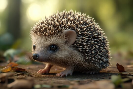 A small hedge sits atop a leaf-covered ground, offering a natural and serene scene
