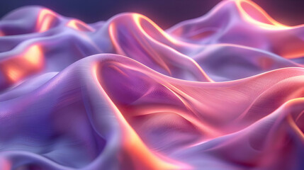 Obraz premium Abstract 3D Background with Smooth Purple and Orange Waves