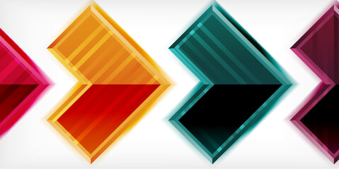 Arrow symbols created with 3d effects and line texture geometric abstract background