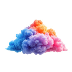 Fototapeta premium Vibrant Colorful Smoke Cloud Forming a Dynamic Shape in the Air