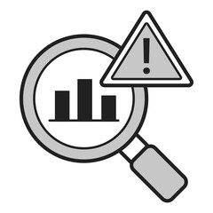 Alert and Analysis Icon. Data Notification Symbol – Vector Illustration for Warning and Monitoring Concepts