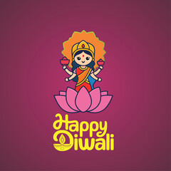 Happy Diwali celebration background. front view of banner design decorated with illuminated oil lamps on patterned red background. vector illustration