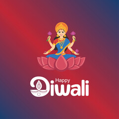 Happy Diwali celebration background. front view of banner design decorated with illuminated oil lamps on patterned red background. vector illustration