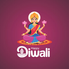 Happy Diwali celebration background. front view of banner design decorated with illuminated oil lamps on patterned red background. vector illustration