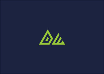 Letter dw with mountain logo icon design vector design template inspiration