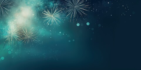 Fototapeta premium Colorful Fireworks Display on Dark Background