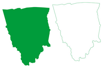 Novo Horizonte municipality (Bahia state, Municipalities of Brazil, Federative Republic of Brazil) map vector illustration, scribble sketch Novo Horizonte map
