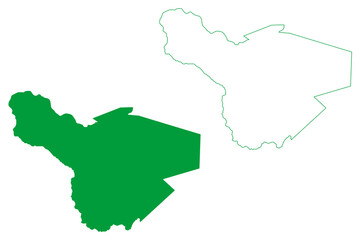 Novo Triunfo municipality (Bahia state, Municipalities of Brazil, Federative Republic of Brazil) map vector illustration, scribble sketch Novo Triunfo map