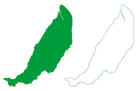 Oiapoque municipality (Amapa state, Municipalities of Brazil, Federative Republic of Brazil) map vector illustration, scribble sketch Oiapoque map