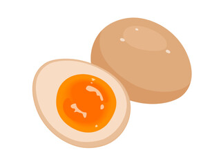 煮卵のベクターイラスト